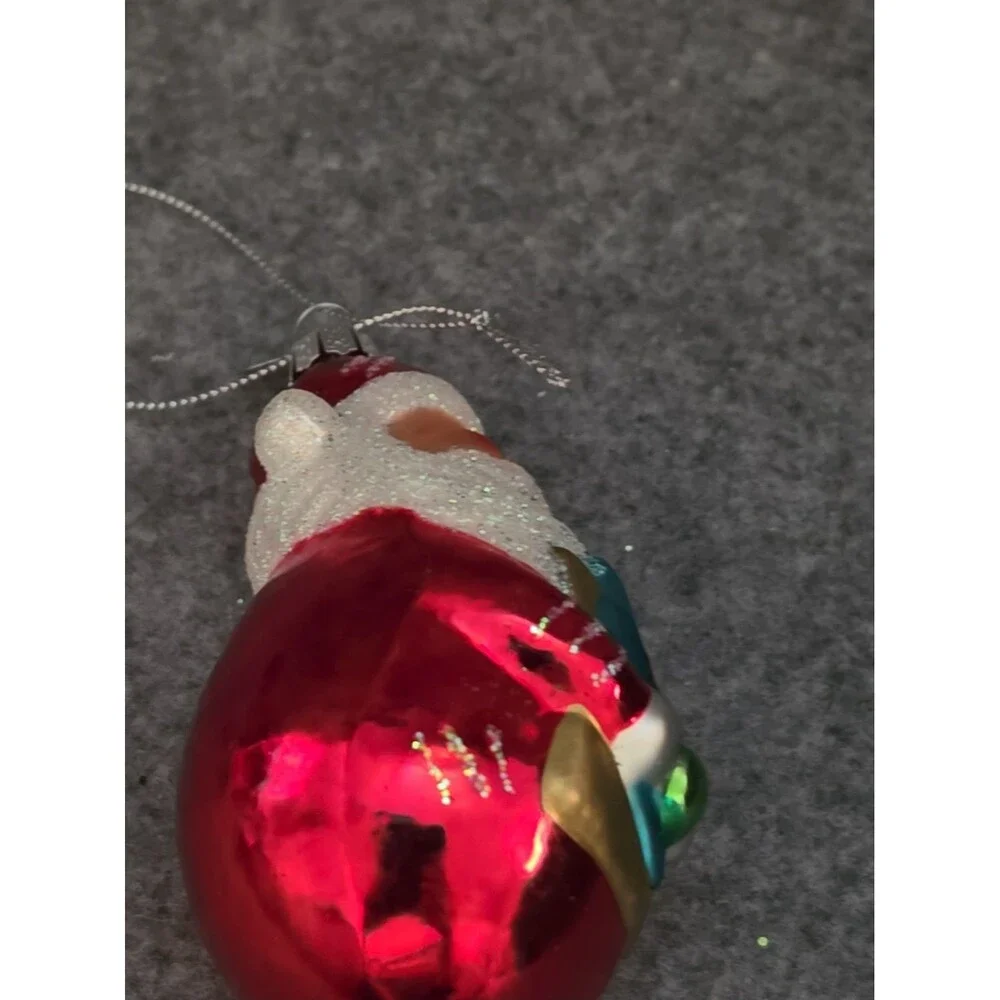 2- Vintage Blown Glass Santa Christmas Ornaments. MMA (1) READ